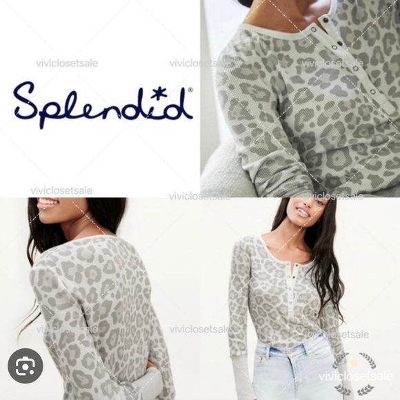 Splendid Tops - NWT✨ Splendid Leopard Forever Henley